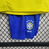 Kids Brazil 2002/2004 Home Retro Jersey and Short Kit
