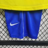 Kids Brazil 2002/2004 Home Retro Jersey and Short Kit