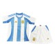 Kids Argentina 2024 Copa Home Jersey and Short Kit