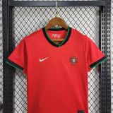 Kids Portugal 2024 Euro Home Jersey and Short Kit