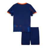 Kids Netherlands 2024 Euro Away Jersey and Short Kit