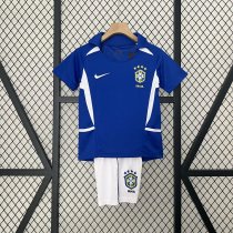 Kids Brazil 2002/2004 Away Retro Jersey and Short Kit