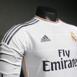 Player Version Real Madrid 2013/2014 Home Long Sleeve Retro Jersey