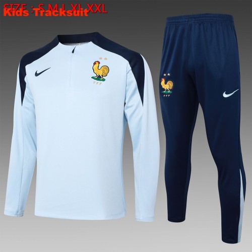 Kids France 2024 Half-Zip Training Sweatshirt and Pants Set E868