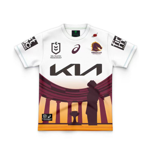 Kids Brisbane Broncos 2024 ANZAC Jersey