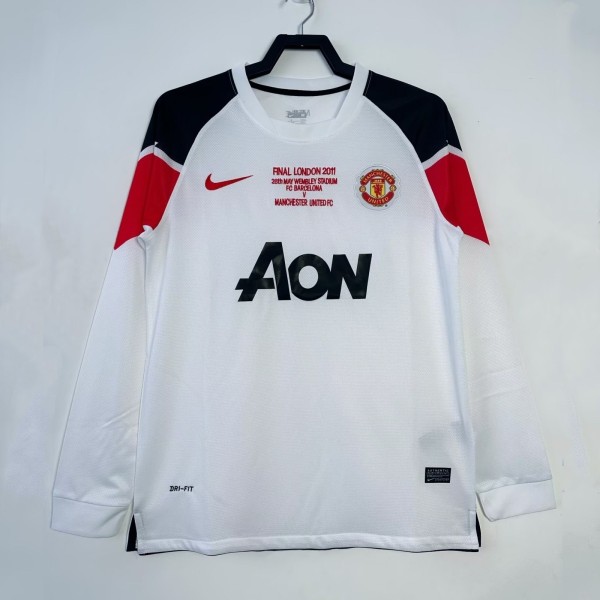 MUFC 2010/2011 UCL Final Away Long Sleeve Retro Jersey