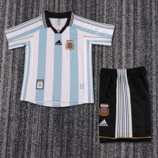 Kids Argentina 1998 World Cup Home Retro Kit