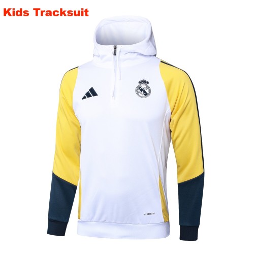 Kids Real Madrid 24/25 Half-Zip Hoodie and Pants Set E913