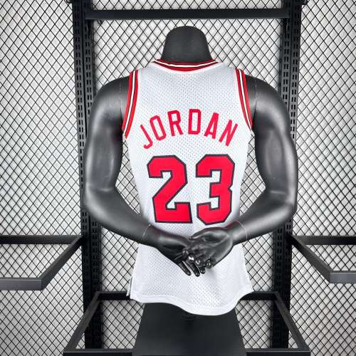 Men's M&N 1984/85 Michael Jordan White Retro Jersey