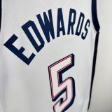 Unisex USA Basketball 2024 Olympics Team  Anthony Edwards Swingman Jersey -  White
