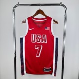 Unisex USA Basketball 2024 Olympics Team Kevin Durant Swingman Jersey - Red