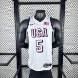 Unisex USA Basketball 2024 Olympics Team  Anthony Edwards Swingman Jersey -  White