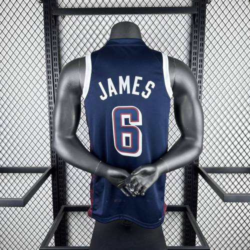 Unisex USA Basketball 2024 Olympics Team LeBron James Swingman Jersey - Navy