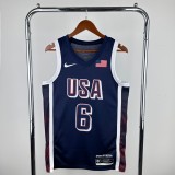 Unisex USA Basketball 2024 Olympics Team LeBron James Swingman Jersey - Navy