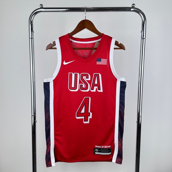 Unisex USA Basketball 2024 Olympics Team Stephen Curry Swingman Jersey - Red