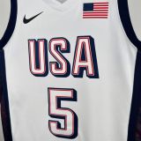 Unisex USA Basketball 2024 Olympics Team  Anthony Edwards Swingman Jersey -  White