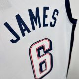 Unisex USA Basketball 2024 Olympics Team  LeBron James Swingman Jersey -  White