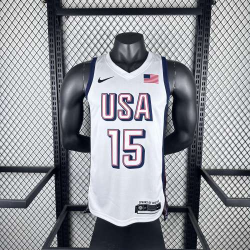Unisex USA Basketball 2024 Olympics Team  Devin Booker Swingman Jersey -  White