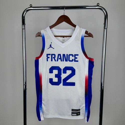 Unisex France Basketball 2024 Olympics Team Victor Wembanyama Swingman Jersey -  White
