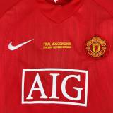 Kids MUFC 2008 CL Final Home Long Sleeve Retro Kit