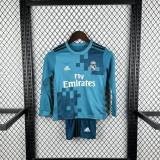 Kids Real Madrid 2017/2018 Third Long Sleeve Retro Kit