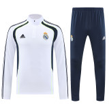 Real Madrid 25/26 Half-Zip Training Top and Pants Set White