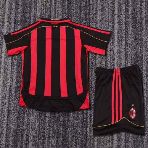 Kids AC Milan 2006/2007 Home Retro Jersey and Short Kit