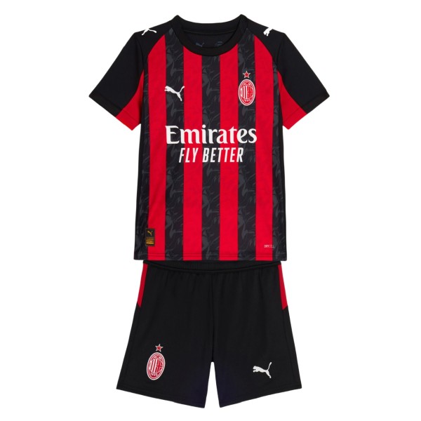 Kids AC Milan 25/26 Home Jersey and Short Kit