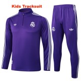 Kids Real Madrid 25/26 Retro Half-Zip Training Sweatshirt and Pants Set E2520