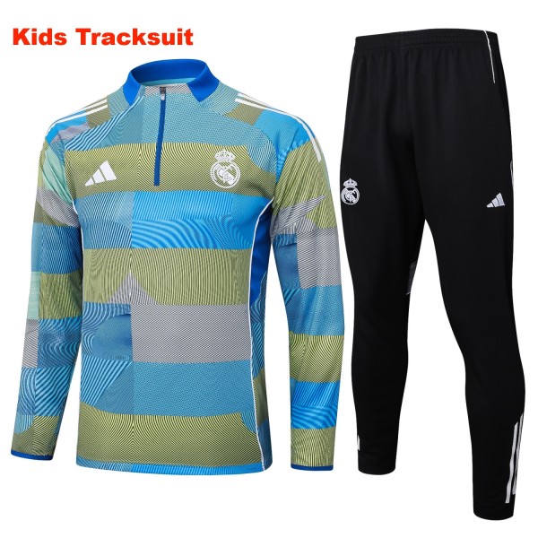 Kids Real Madrid 25/26 Half-Zip Training Sweatshirt and Pants Set E2532 - PM