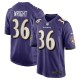 Men's Baltimore Ravens Owen Wright Purple Team Game Jersey