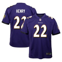 Youth Baltimore Ravens Derrick Henry Purple Team Player Game Jersey