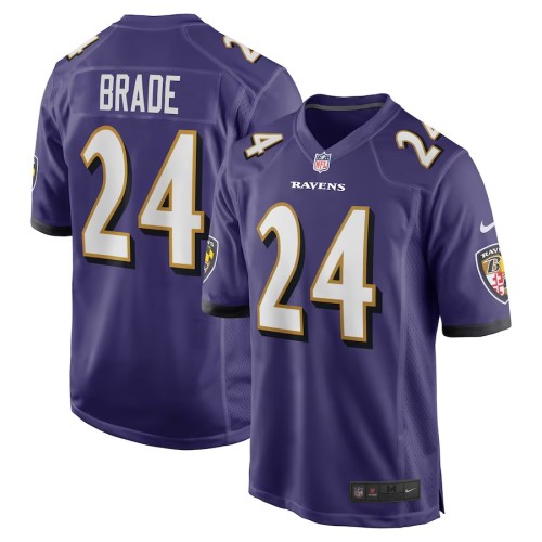 Men's Baltimore Ravens Beau Brade Purple Team Game Jersey