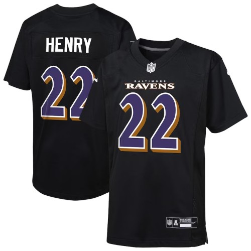 Youth Baltimore Ravens Derrick Henry Carbon Black Fashion Game Jersey