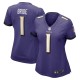 Women's Baltimore Ravens Number 1 Bride Purple Game Jersey