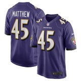 Men's Baltimore Ravens Christian Matthew Purple Team Game Jersey