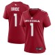 Women's Arizona Cardinals Number 1 Bride Cardinal Game Jersey