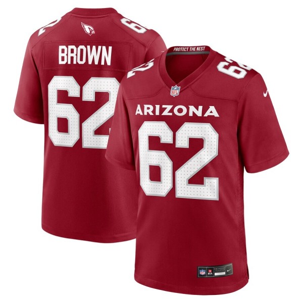 Men's Arizona Cardinals Evan Brown Cardinal Team Game Jersey