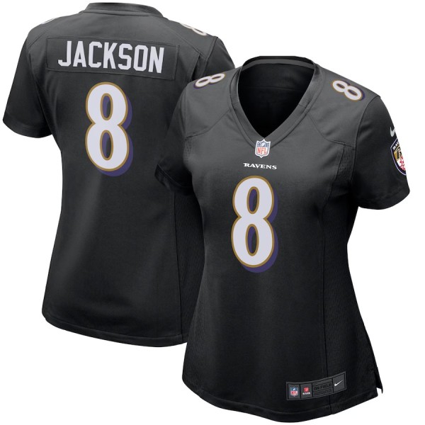 Women's Baltimore Ravens Lamar Jackson Black Game Event Jersey