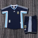 Kids Argentina 1998 World Cup Away Retro Kit