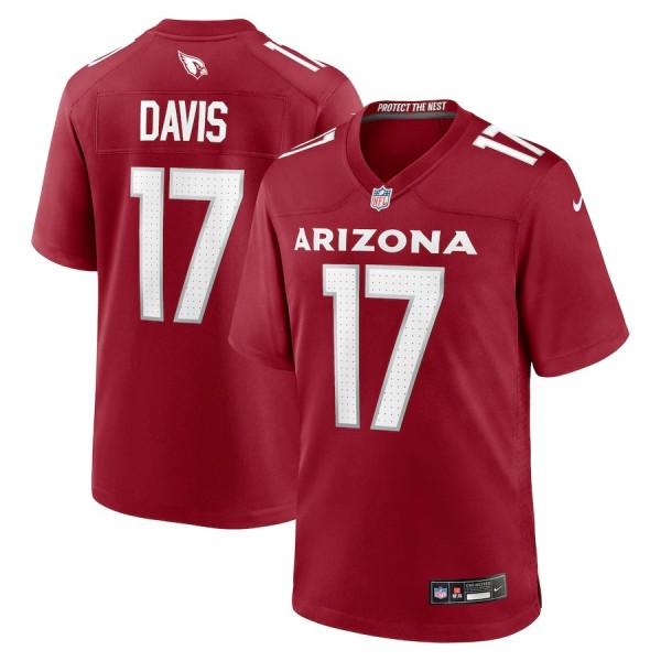 Men's Arizona Cardinals Kaden Davis Cardinal Team Game Jersey