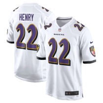 Men's Baltimore Ravens Derrick Henry White White Game Jersey