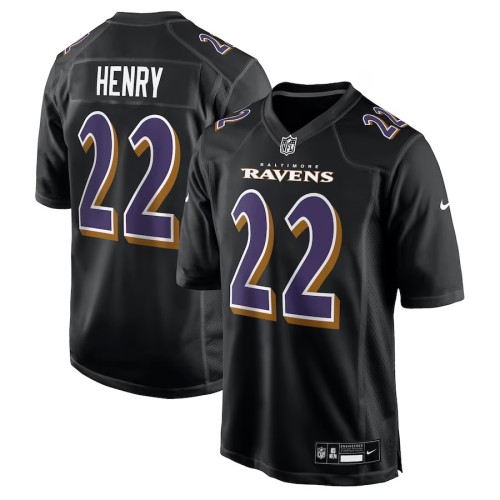 Men's Baltimore Ravens Derrick Henry Carbon Black Fashion Jersey