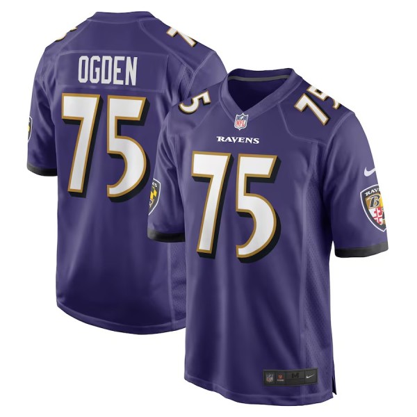 Men's Baltimore Ravens Jonathan Ogden Purple Retired Player Game Jersey