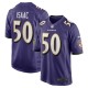 Men's Baltimore Ravens Adisa Isaac Purple Team Game Jersey