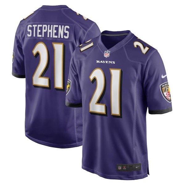 Men's Baltimore Ravens Brandon Stephens Purple Game Jersey