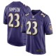 Men's Baltimore Ravens Trenton Simpson Purple Team Game Jersey