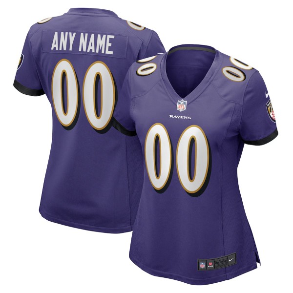 Women's Purple Baltimore Ravens Custom Game Jersey