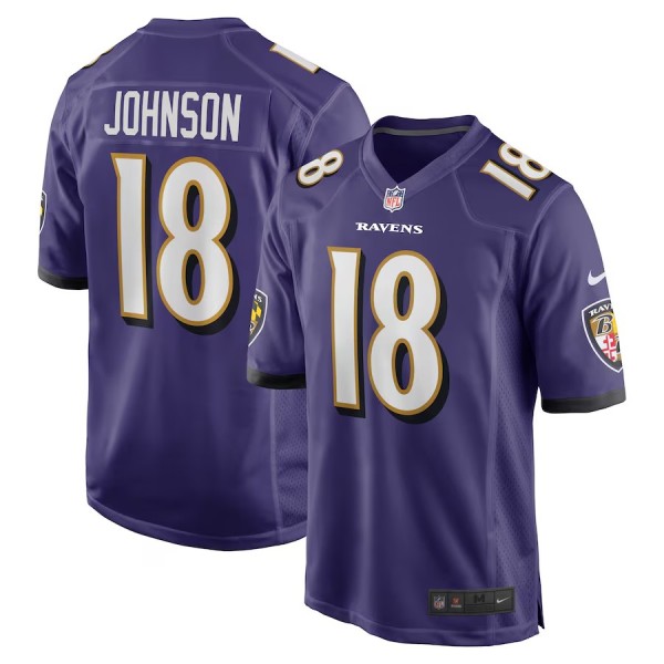 Men's Baltimore Ravens Diontae Johnson Purple Player Game Jersey