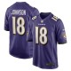Men's Baltimore Ravens Diontae Johnson Purple Player Game Jersey